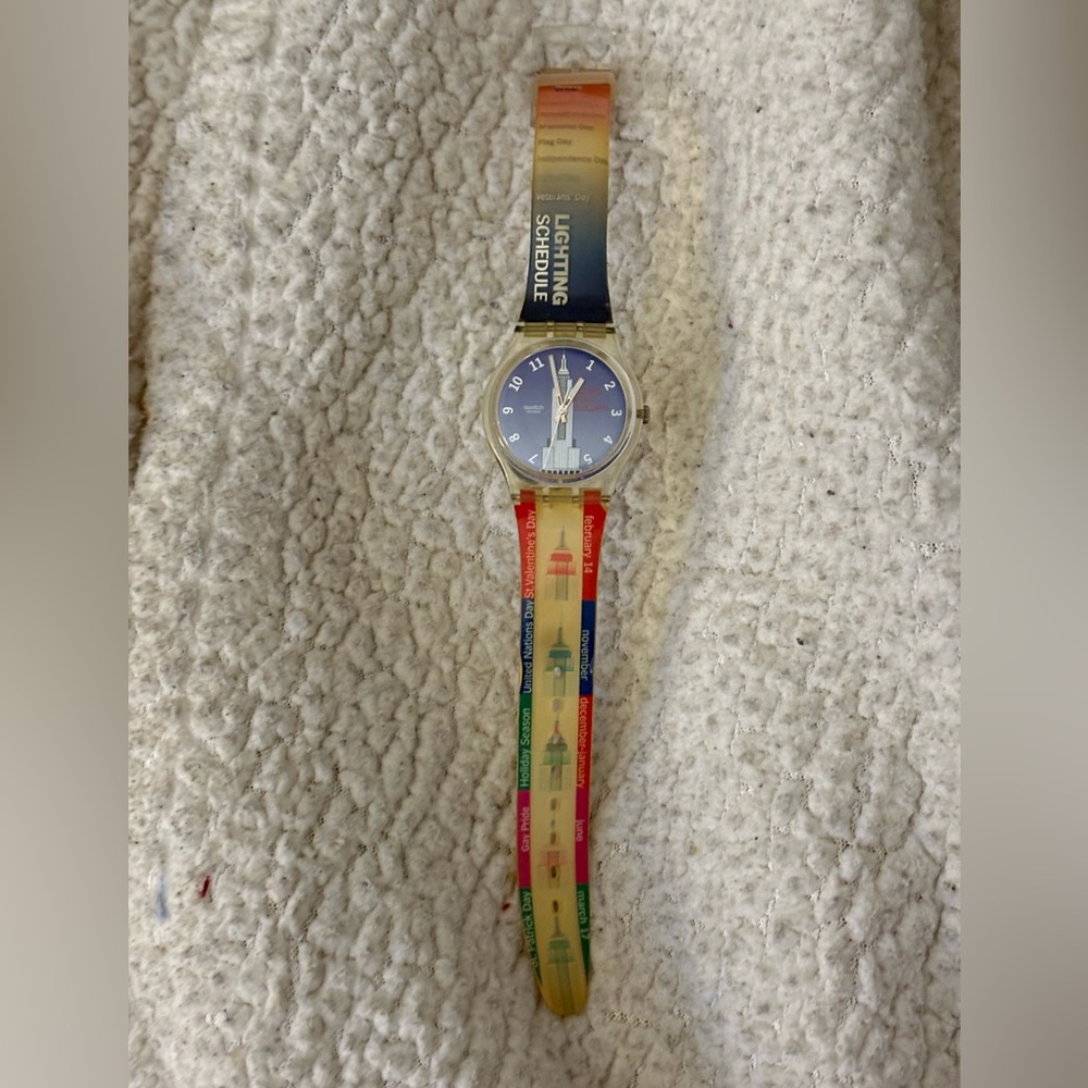 Colorful Empire state building Unisex watch from new York City  Swatch store.